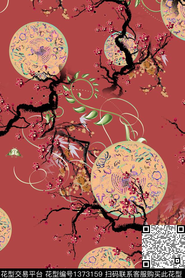 连衣裙复古大牌风传统印花华亿平台下载（图片编号: 1373159） - 瓦栏（Walan）