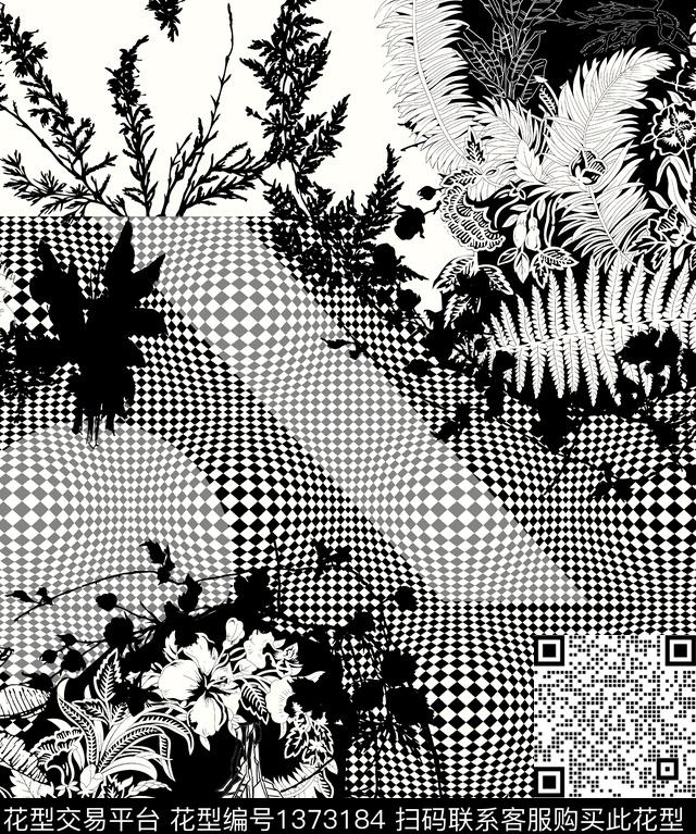 花卉热带华亿平台绿植树叶传统印花华亿平台下载（图片编号: 1373184） - 瓦栏（Walan）