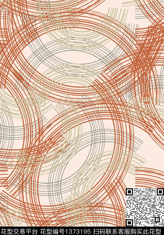 几何大牌风抽象数码印花华亿平台下载（图片编号: 1373195） - 瓦栏（Walan）