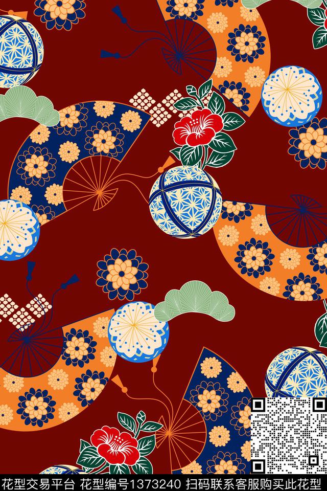 复古旗袍香云纱数码印花华亿平台下载（图片编号: 1373240） - 瓦栏（Walan）