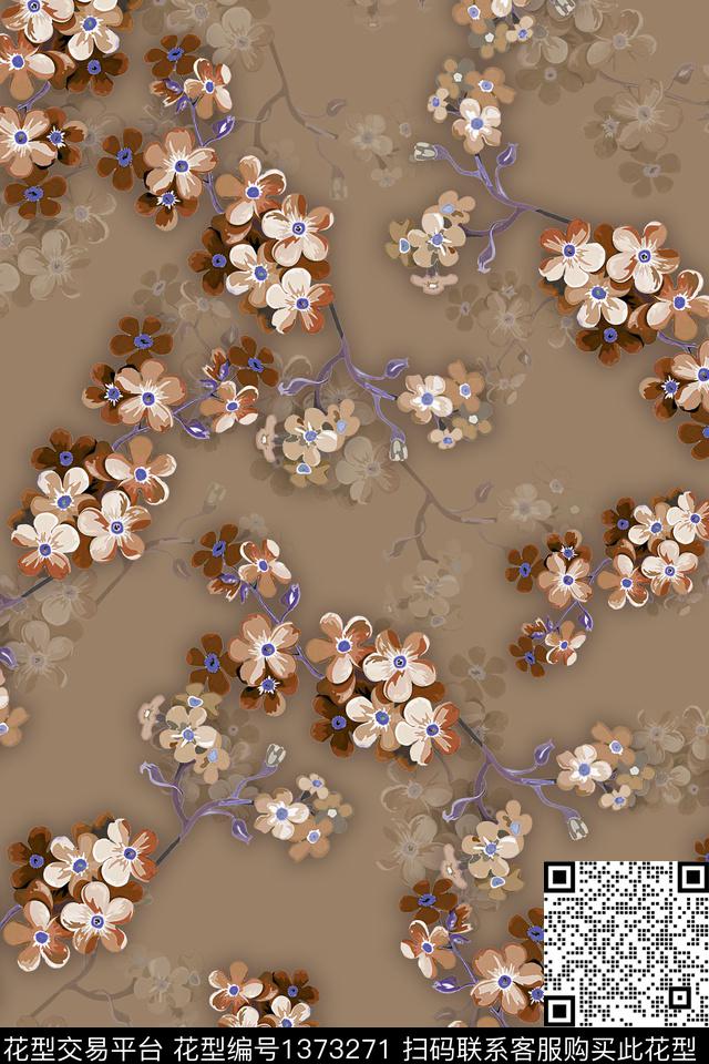 绿植树叶花卉大牌风数码印花华亿平台下载（图片编号: 1373271） - 瓦栏（Walan）