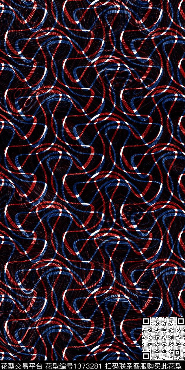 线条肌理中老年数码印花华亿平台下载（图片编号: 1373281） - 瓦栏（Walan）