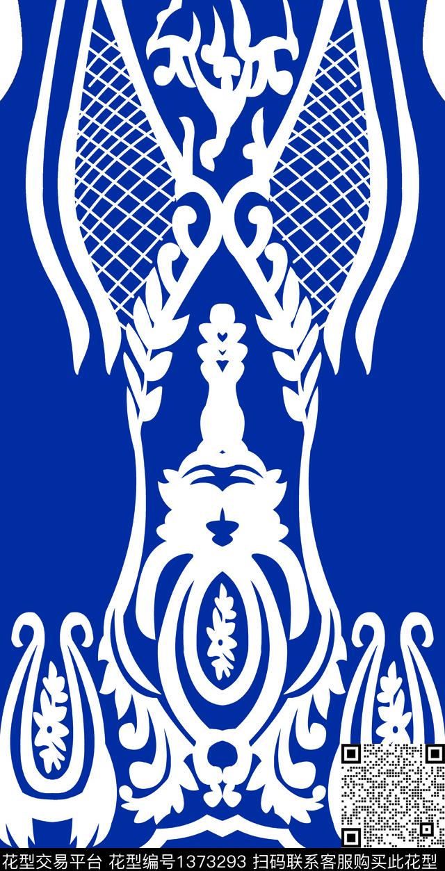 定位花几何大牌风数码印花华亿平台下载（图片编号: 1373293） - 瓦栏（Walan）