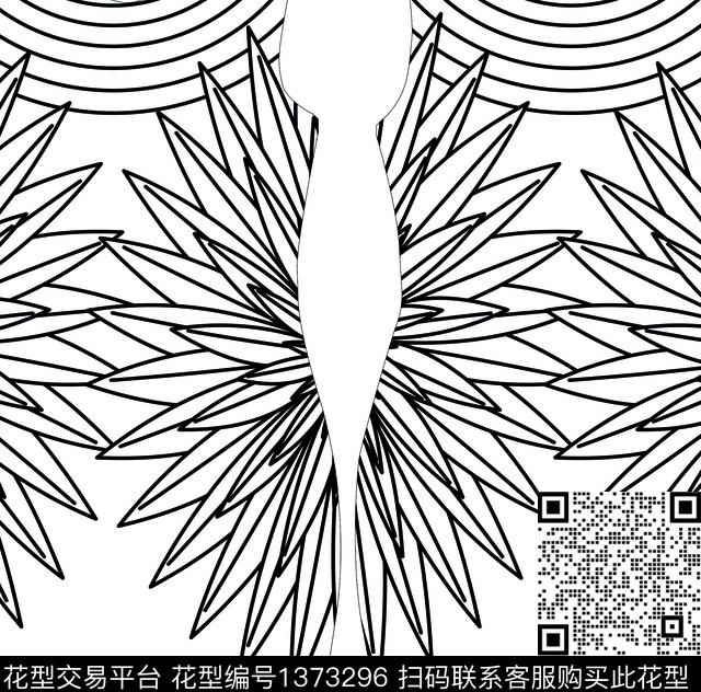定位花几何大牌风数码印花华亿平台下载（图片编号: 1373296） - 瓦栏（Walan）
