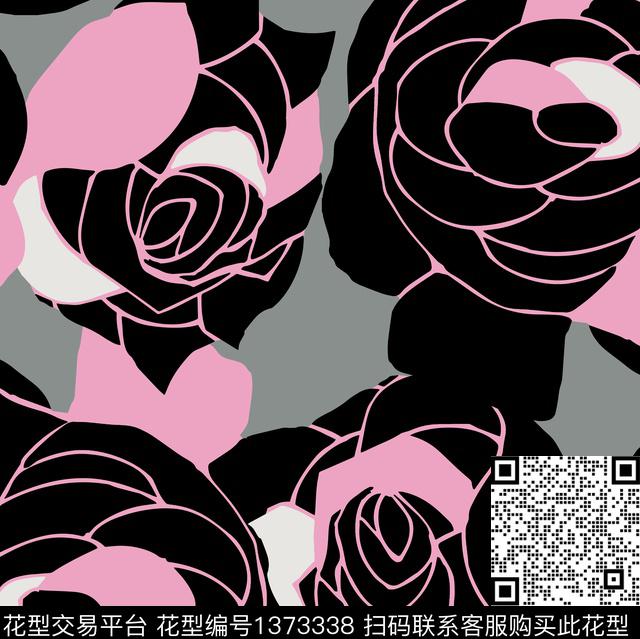 大牌风ARMANI几何玫瑰传统印花华亿平台下载（图片编号: 1373338） - 瓦栏（Walan）