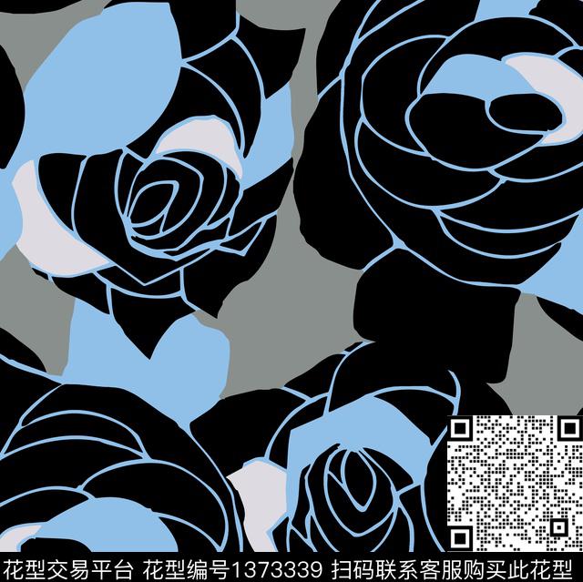 大牌风ARMANI几何玫瑰传统印花华亿平台下载（图片编号: 1373339） - 瓦栏（Walan）