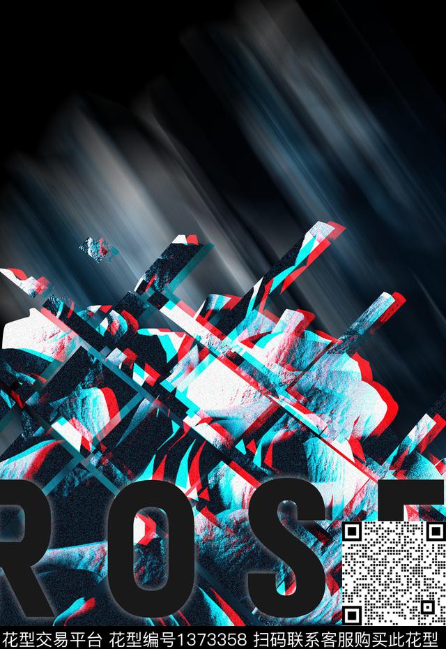 定位花几何抽象花卉数码印花华亿平台下载（图片编号: 1373358） - 瓦栏（Walan）