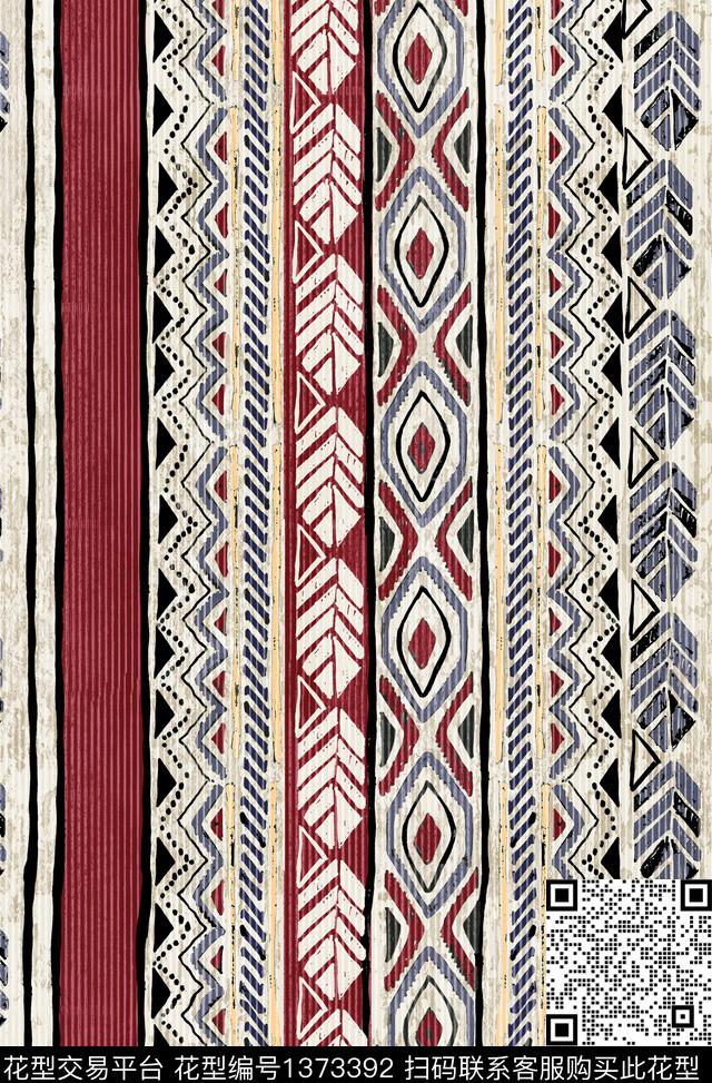 几何格子抽象数码印花华亿平台下载（图片编号: 1373392） - 瓦栏（Walan）