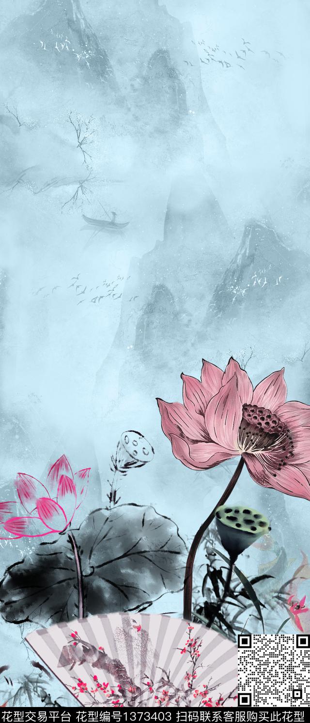 定位花清爽底花卉旗袍数码印花华亿平台下载（图片编号: 1373403） - 瓦栏（Walan）