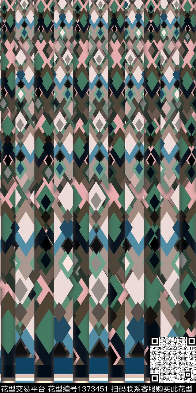 几何定位迷彩几何数码印花华亿平台下载（图片编号: 1373451） - 瓦栏（Walan）