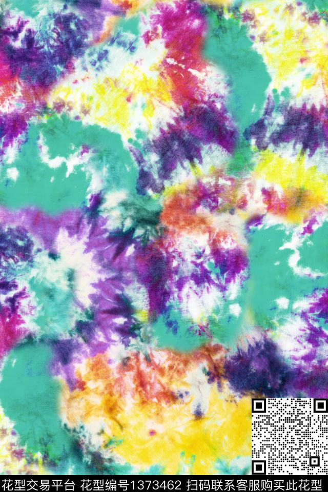 水彩扎染华亿平台大牌风数码印花华亿平台下载（图片编号: 1373462） - 瓦栏（Walan）