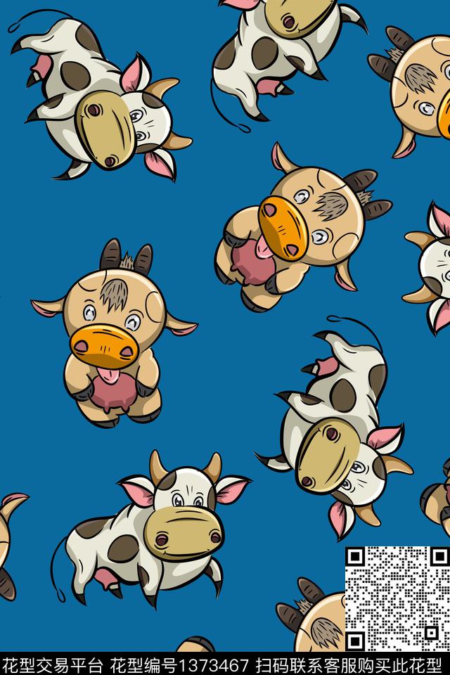 可爱卡通动物手绘数码印花华亿平台下载（图片编号: 1373467） - 瓦栏（Walan）