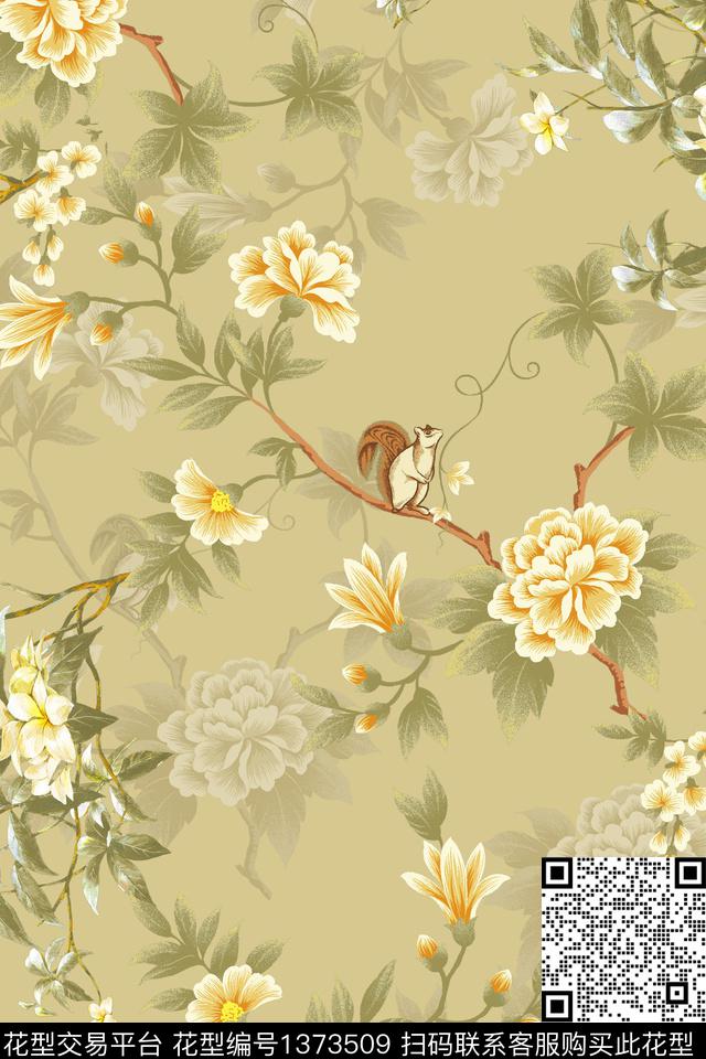 民族风花卉大牌风数码印花华亿平台下载（图片编号: 1373509） - 瓦栏（Walan）