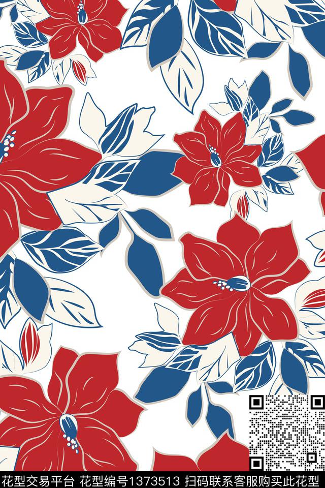 绿植树叶花卉中国风传统印花华亿平台下载（图片编号: 1373513） - 瓦栏（Walan）