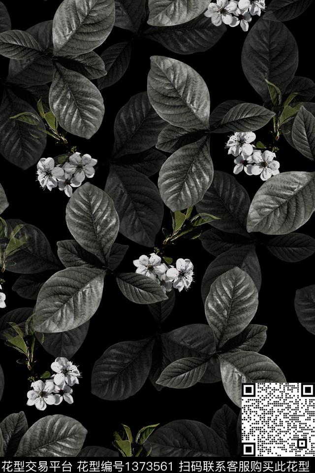绿植树叶数码华亿平台花卉数码印花华亿平台下载（图片编号: 1373561） - 瓦栏（Walan）