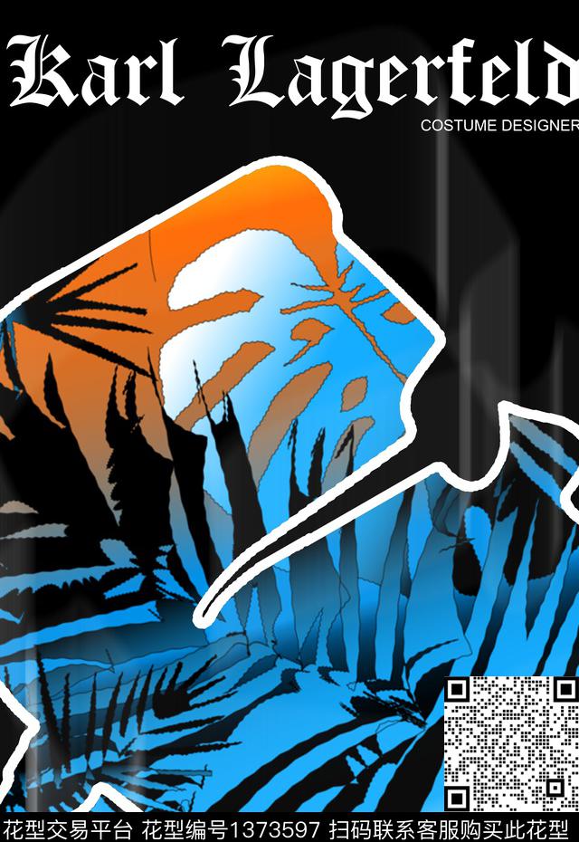 几何简约字母数码印花华亿平台下载（图片编号: 1373597） - 瓦栏（Walan）