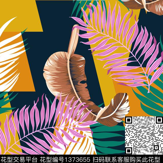 绿植树叶热带华亿平台抽象传统印花华亿平台下载（图片编号: 1373655） - 瓦栏（Walan）