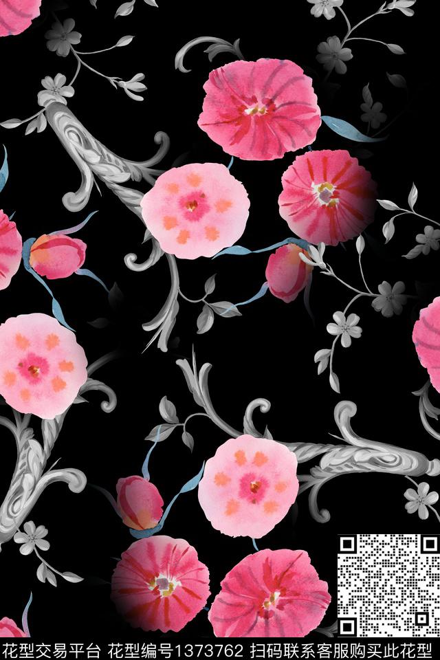 花卉抽象小碎花传统印花华亿平台下载（图片编号: 1373762） - 瓦栏（Walan）