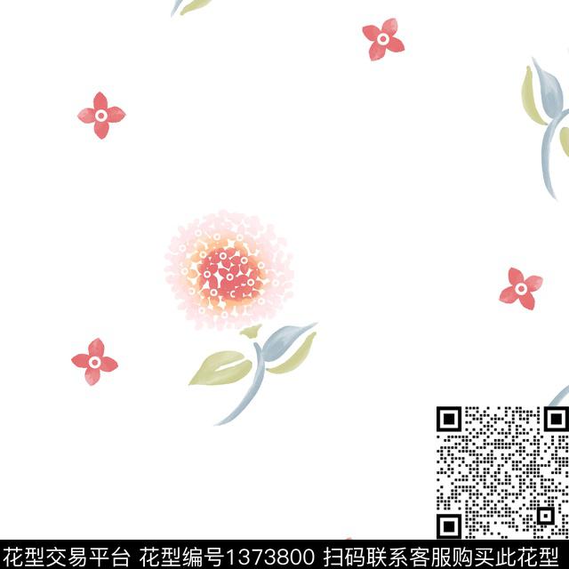 时尚水彩日韩传统印花华亿平台下载（图片编号: 1373800） - 瓦栏（Walan）