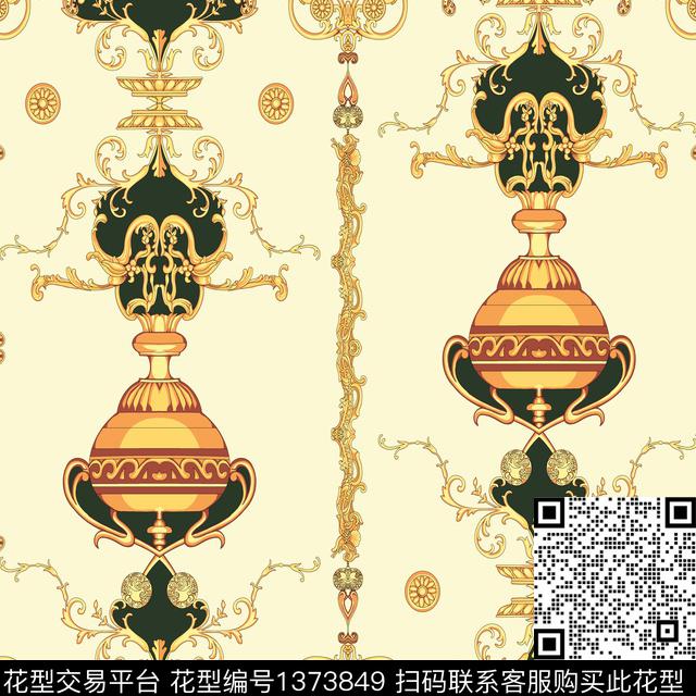 时尚线条画大牌风数码印花华亿平台下载（图片编号: 1373849） - 瓦栏（Walan）