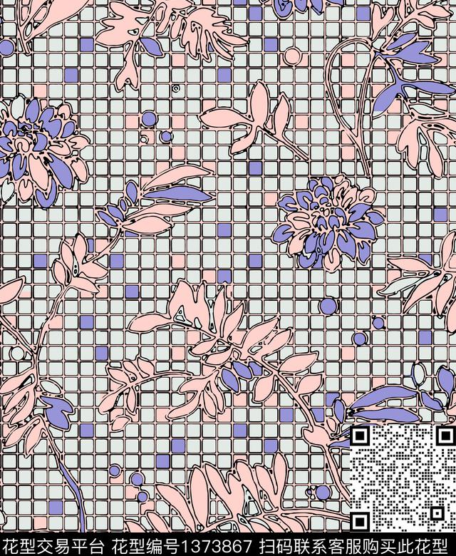 学院几何简约传统印花华亿平台下载（图片编号: 1373867） - 瓦栏（Walan）