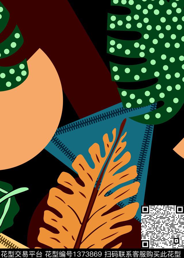 大牌风热带华亿平台抽象传统印花华亿平台下载（图片编号: 1373869） - 瓦栏（Walan）