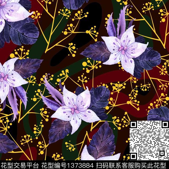 绿植树叶数码华亿平台花卉数码印花华亿平台下载（图片编号: 1373884） - 瓦栏（Walan）