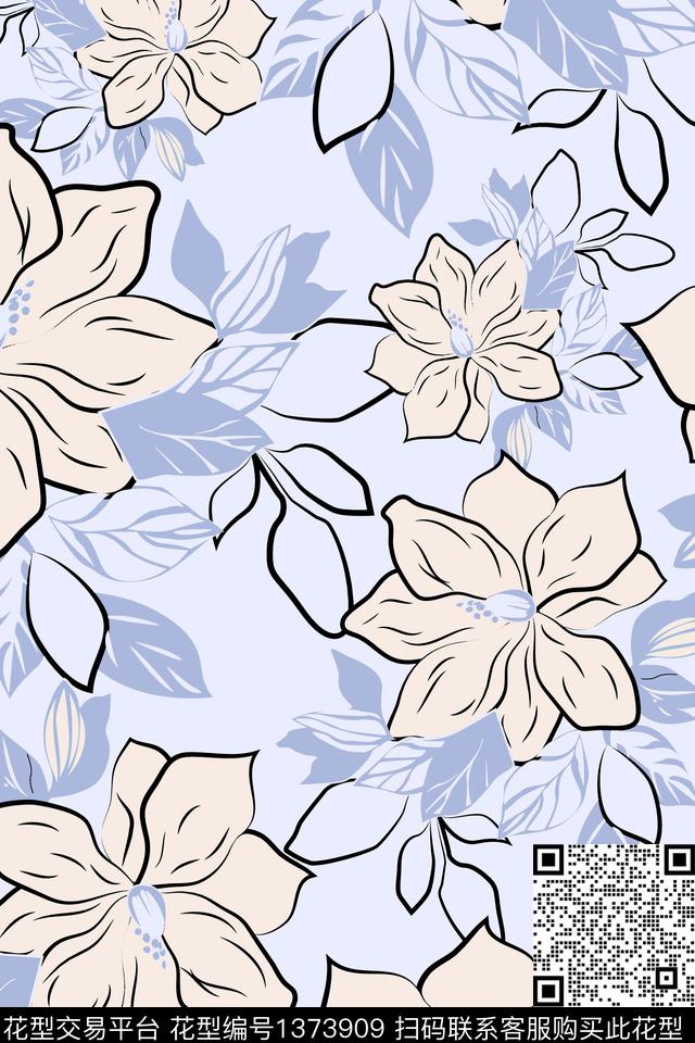 绿植树叶花卉大牌风传统印花华亿平台下载（图片编号: 1373909） - 瓦栏（Walan）