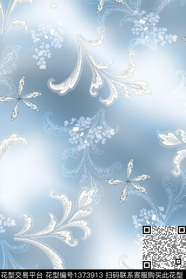 肌理绿植树叶民族风数码印花华亿平台下载（图片编号: 1373913） - 瓦栏（Walan）