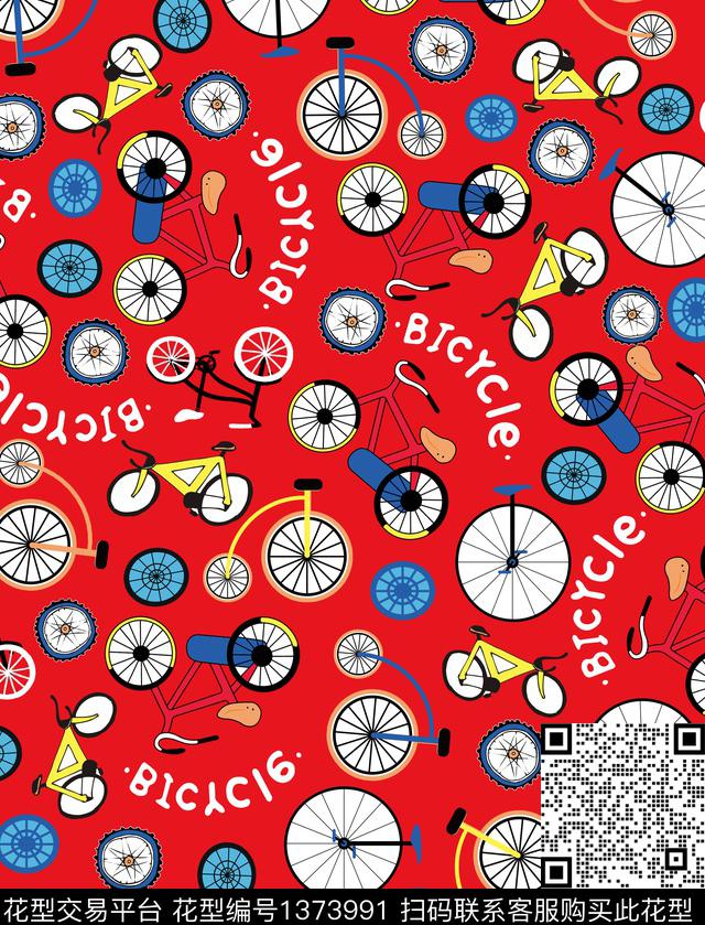 字母童装自行车传统印花华亿平台下载（图片编号: 1373991） - 瓦栏（Walan）