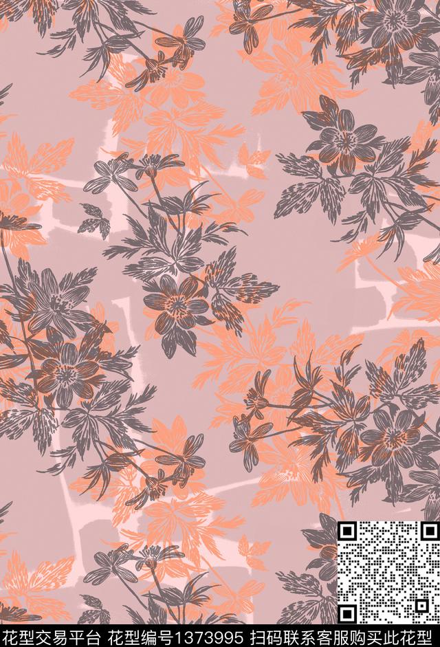 清爽底花卉花卉小碎花数码印花华亿平台下载（图片编号: 1373995） - 瓦栏（Walan）