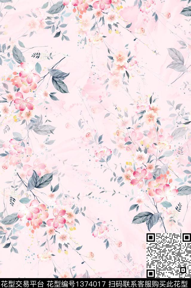 清爽底花卉花卉小碎花数码印花华亿平台下载（图片编号: 1374017） - 瓦栏（Walan）