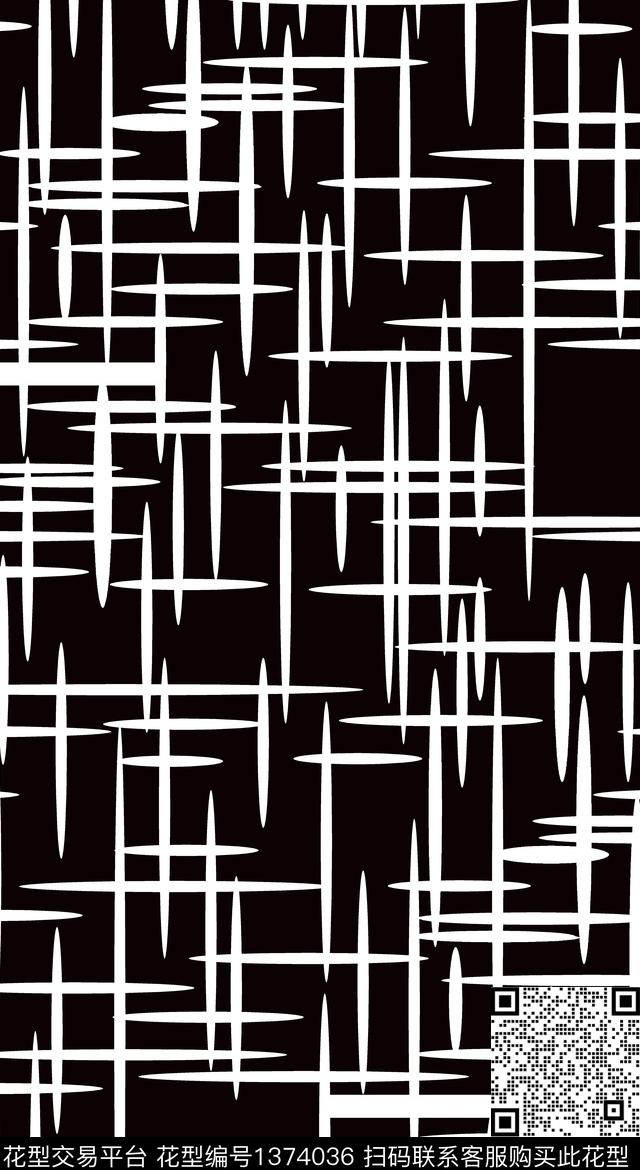 几何黑白条纹格子传统印花华亿平台下载（图片编号: 1374036） - 瓦栏（Walan）