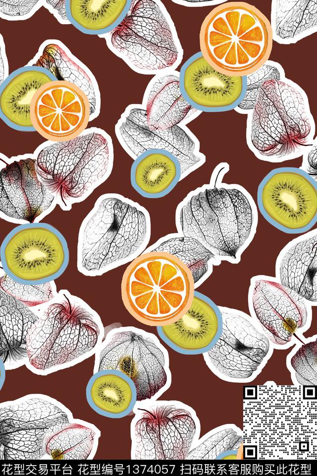 水果趣味年轻女性传统印花华亿平台下载（图片编号: 1374057） - 瓦栏（Walan）