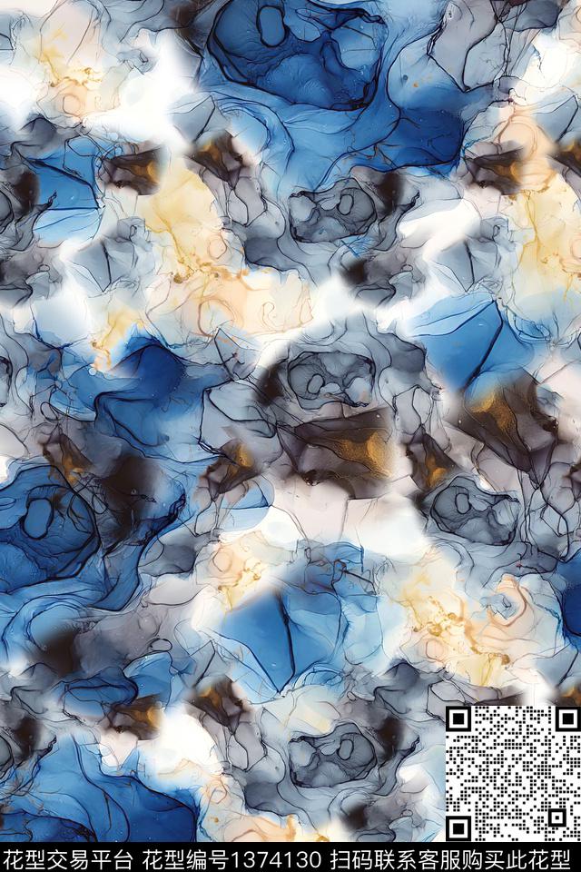 几何扎染华亿平台大牌风数码印花华亿平台下载（图片编号: 1374130） - 瓦栏（Walan）