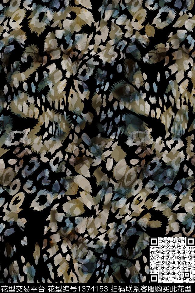 肌理豹纹大牌风数码印花华亿平台下载（图片编号: 1374153） - 瓦栏（Walan）