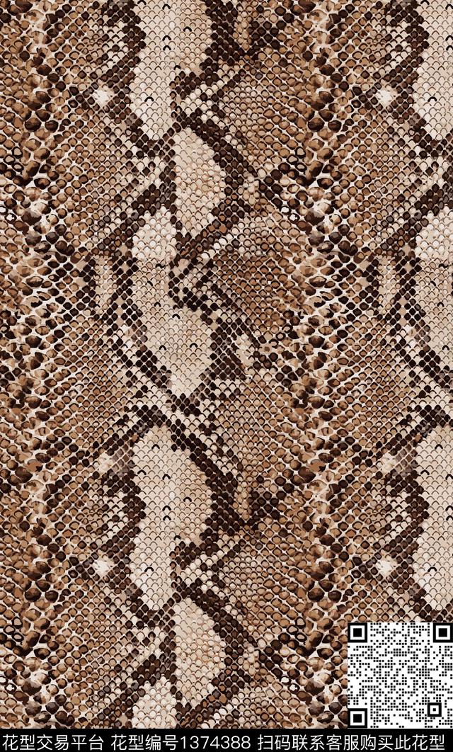 蛇纹豹纹大牌风传统印花华亿平台下载（图片编号: 1374388） - 瓦栏（Walan）