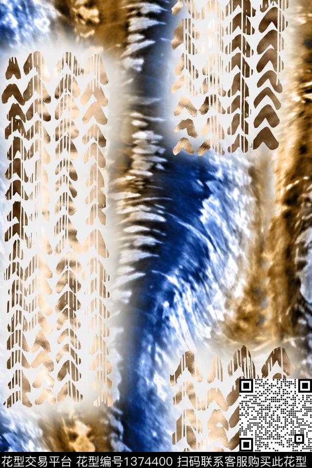 几何抽象扎染底纹数码印花华亿平台下载（图片编号: 1374400） - 瓦栏（Walan）