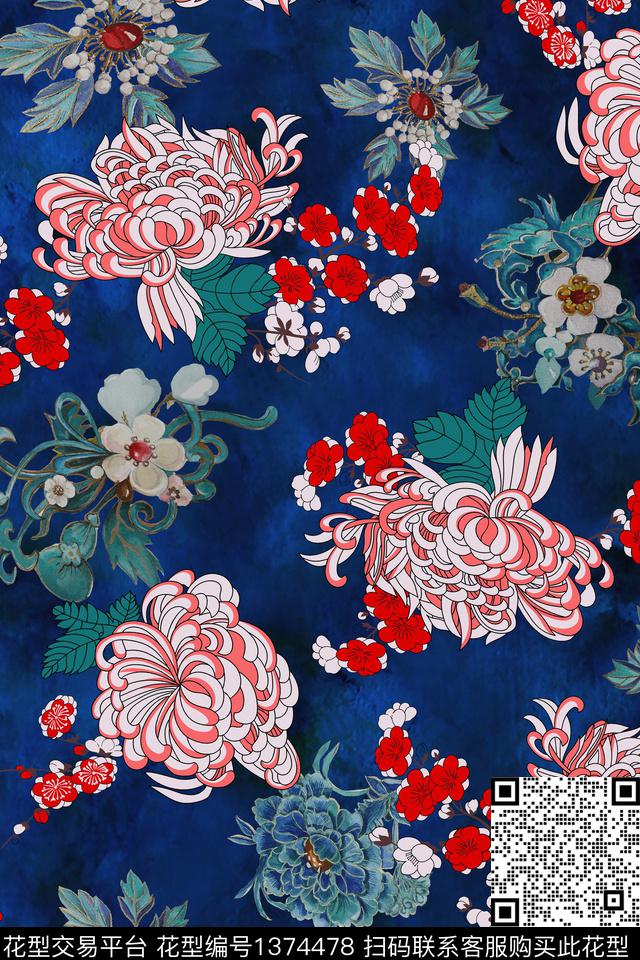 香云纱真丝中国风数码印花华亿平台下载（图片编号: 1374478） - 瓦栏（Walan）