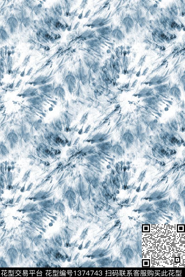肌理扎染华亿平台大牌风数码印花华亿平台下载（图片编号: 1374743） - 瓦栏（Walan）