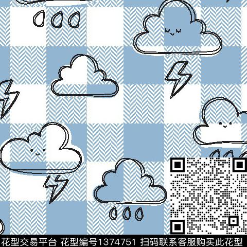 简约格子卡通传统印花华亿平台下载（图片编号: 1374751） - 瓦栏（Walan）