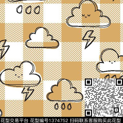 简约格子卡通传统印花华亿平台下载（图片编号: 1374752） - 瓦栏（Walan）