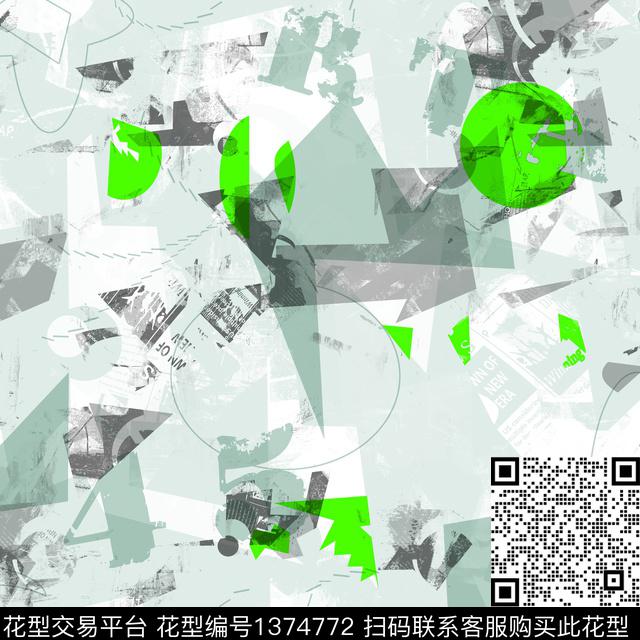 几何纸印花抽象男装传统印花华亿平台下载（图片编号: 1374772） - 瓦栏（Walan）