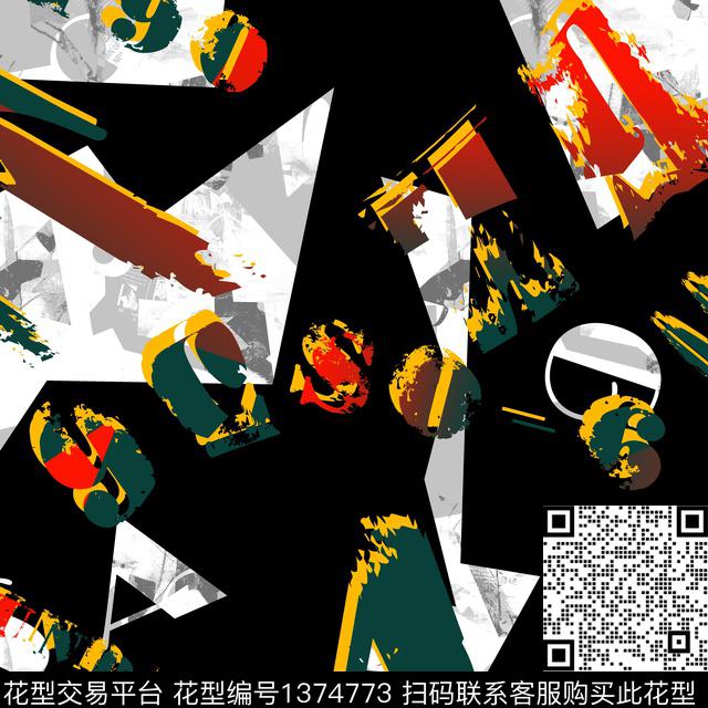 几何纸印花字母传统印花华亿平台下载（图片编号: 1374773） - 瓦栏（Walan）