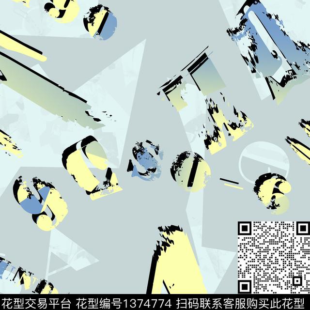 几何纸印花字母传统印花华亿平台下载（图片编号: 1374774） - 瓦栏（Walan）