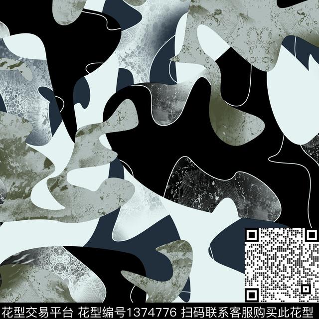 几何纸印花抽象男装传统印花华亿平台下载（图片编号: 1374776） - 瓦栏（Walan）