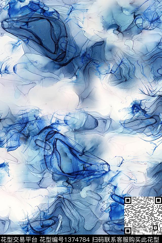 肌理扎染华亿平台大牌风数码印花华亿平台下载（图片编号: 1374784） - 瓦栏（Walan）