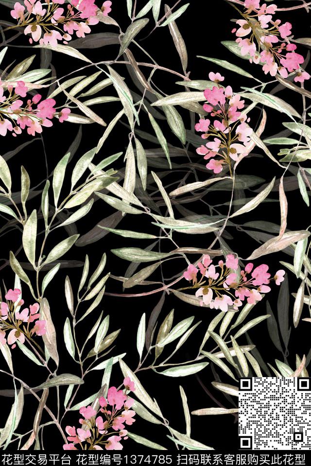 女装花卉植物数码印花华亿平台下载（图片编号: 1374785） - 瓦栏（Walan）