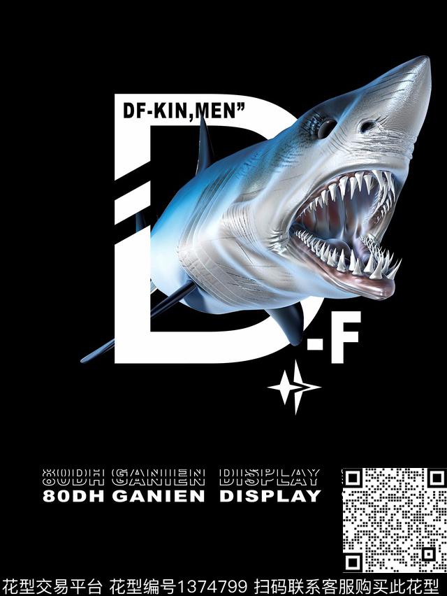 几何鲨鱼大牌风传统印花华亿平台下载（图片编号: 1374799） - 瓦栏（Walan）