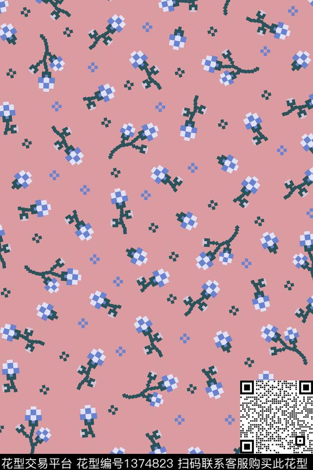 花卉大牌风小碎花数码印花华亿平台下载（图片编号: 1374823） - 瓦栏（Walan）
